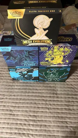 5 Pokemon ETB’s Opened With Bulk Cards Included: Phantasmal Flames Mega Evo Etc - Image 1