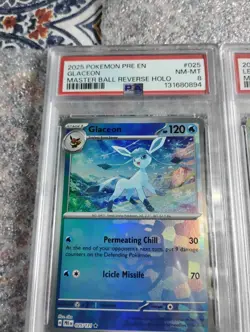 Pokemon TCG Glaceon & Leafeon Masterball PSA 8 Card - Image 2