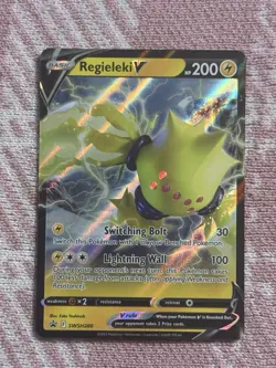 Pokemon TCG Regieleki v SWSH280 Crown Zenith Black Star Promo Card NM Condition - Image 1