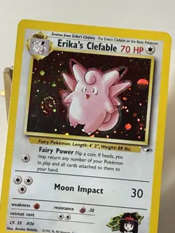 Erika's Clefable 003/132 Gym Heroes Holo w/ Swirl Rare Pokemon Card - Image 3