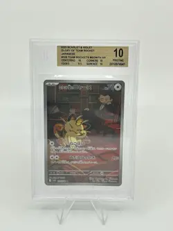 BGS 10 Pokemon Card Japanese Team Rocket's Meowth Art Rare 109/098 - Image 1
