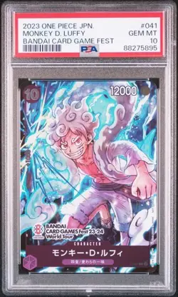 PSA 10 Monkey D Luffy P-041 PROMO BANDAI CARD GAME Fest World Tour One Piece（9） - Image 1