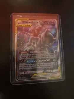 Pokemon Mewtwo & Mew GX TAG TEAM Promo Holo Card SM191 SM English - Image 1