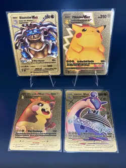 Pokemon 4 card GOLD VMAX Lot Pikachu, Lapras, Morpeko, Blatoise (ash1) - Image 1