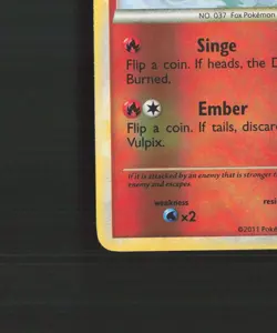 Vulpix 75/95 Call of Legends Reverse Holo Pokemon Card LP+ - Image 5