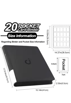 Premium Card Binder 20 Pocket - Fits 2000 Cards, 5x4 Ringless Card Album - Image 2