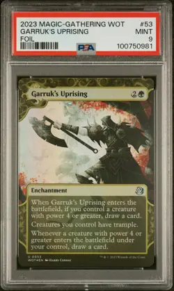 2023 MTG WILDS OF ELDRAINE: ENCHANTING TALES FOIL #53 GARRUK'S UPRISING PSA 9 - Image 1