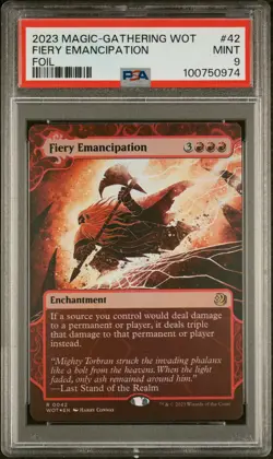 2023 MTG WILDS OF ELDRAINE: ENCHANTING TALES FOIL #42 FIERY EMANCIPATION PSA 9 - Image 1