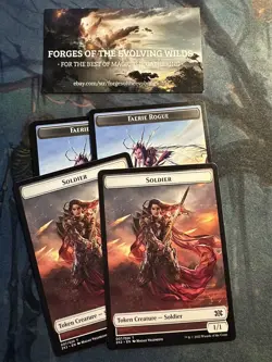 Faerie Rogue 011 Soldier 007 Token x4 4x 4 Playset - Double Masters 2022 - 2X2 - Image 1