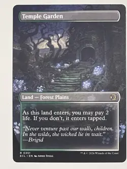 Temple Garden - (Borderless) - Rare - MTG - Lorwyn Eclipsed Magic the Gathering - Image 2