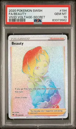 Beauty - PSA 10 - 194/185 - Hyper Rainbow - Vivid Voltage - Graded Pokemon Card - Image 1