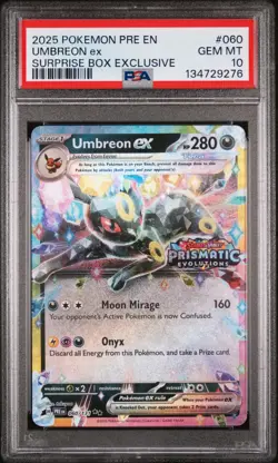 2025 POKEMON PRE SURPRISE BOX EXCLUSIVE #060 UMBREON EX PSA 10 - Image 1