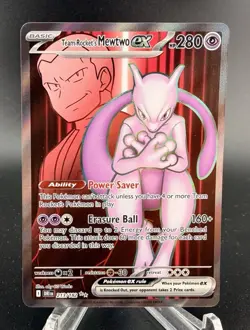 Pokemon TCG Team Rockets Mewtwo EX 213/182 Full Art Destined Rivals English - Image 1