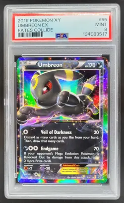 2016 Pokemon XY Fates Collide Umbreon #55/124 Holo PSA 9 NE - Image 1