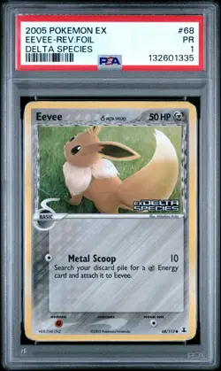 PSA 1 2005 Pokemon EX Delta Species Eevee Reverse Holo Foil Rare 68/113 - Image 1