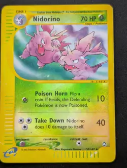 Pokemon TCG: Nidorino Aquapolis #55/147 Reverse Holo LP Condition - Image 2