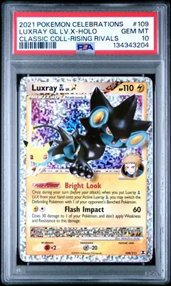 2021 POKEMON CELEBRATIONS CLASSIC COLLECTION #109 LUXRAY GL LV.X-HOLO PSA 10 - Image 1
