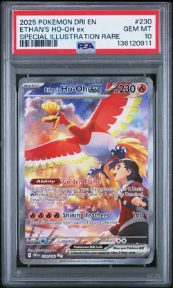 2025 POKEMON DRI SPECIAL ILLUSTRATION RARE #230 ETHAN'S HO-OH EX PSA 10 - Image 1