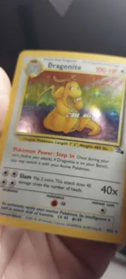 1999 Pokemon Fossil Dragonite Hollow 4/62 Vintage WOTC EX/LP See Photos! - Image 4