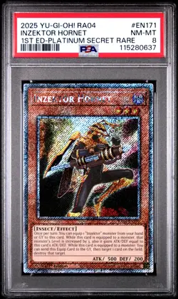 2025 YU-GI-OH! RA04-QUARTER CENTURY STAMPEDE #EN171 INZEKTOR HORNET PSA 8 - Image 1