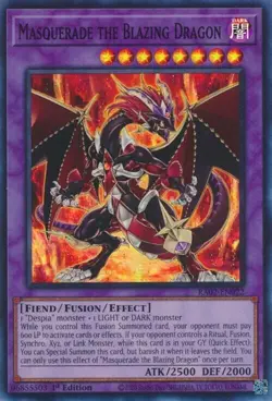 3x Masquerade the Blazing Dragon. 2x Super. 1 Secret. RA02-EN022 Yu-Gi-Oh! - Image 1