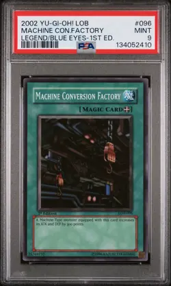 2002 YU-GI-OH! LOB-LEGEND OF BLUE EYES 1ST ED MACHINE CONVERSION FACTORY PSA 9 - Image 1
