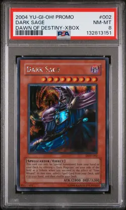 2004 YU-GI-OH! PROMO DAWN OF DESTINY-XBOX #002 DARK SAGE PSA 8 - Image 1