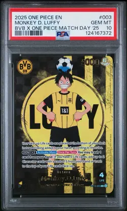2025 One Piece BVB Match Day MONKEY D LUFFY PSA 10 ST13-003 JK3 - Image 1