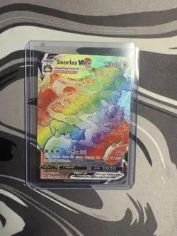 Pokemon TCG Snorlax VMAX Sword & Shield Holo Card 206/202 Secret Rare Rainbow - Image 1