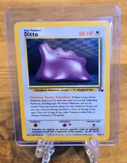Ditto 3/62 Fossil Pokemon Card Holo WOTC TCG LP NM - Image 1