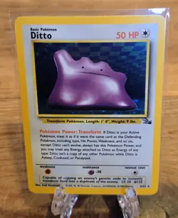Ditto 3/62 Fossil Pokemon Card Holo WOTC TCG LP NM - Image 3