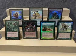Magic: the Gathering MTG - 7 Holo Foil Green Forest Card Lot - Great Condition 885252081331 - Image 1
