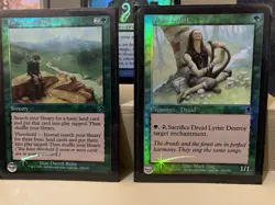 Magic: the Gathering MTG - 7 Holo Foil Green Forest Card Lot - Great Condition 885252081331 - Image 5
