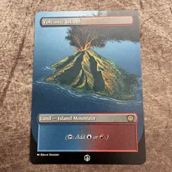 Volcanic Island - Custom Art MTG Magic The Gathering Playtest Card - Image 1