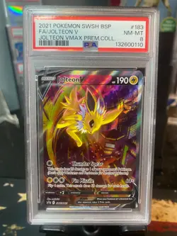 Jolteon V SWSH183 SWSH: Sword & Shield Promo Cards Holo psa 8 - Image 1