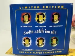 RARE 1999 23k Gold Plated Pokemon Pikachu Trading Card Blue Box SEALED BRAND NEW - Image 3