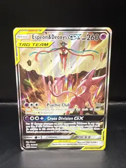 Pokemon TCG Espeon & Deoxys GX SM240 Black Star Promo Holo Card - Image 2