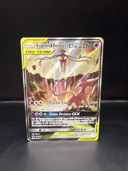 Pokemon TCG Espeon & Deoxys GX SM240 Black Star Promo Holo Card - Image 3