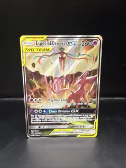 Pokemon TCG Espeon & Deoxys GX SM240 Black Star Promo Holo Card - Image 4