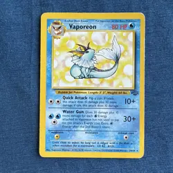 Vaporeon 28/64 Jungle Unlimited Regular Rare - Pokemon TCG WOTC Card LP - Image 2