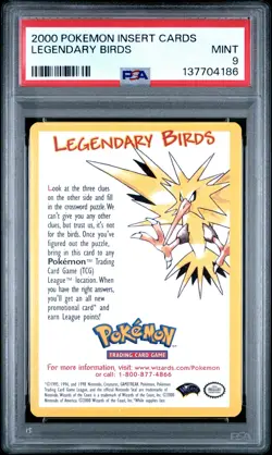 2000 POKEMON INSERT CARDS LEGENDARY BIRDS PSA 9 - Image 1