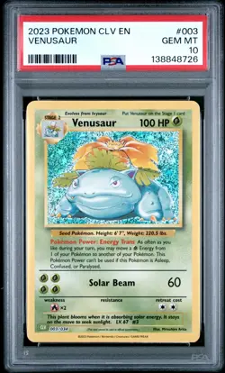 PSA 10 Venusaur 003/034 Pokemon CLV Trading Card Game Classic Holo 2023 GEM MINT - Image 1
