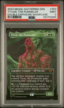 2024 MTG DUSKMOURN: HOUSE OF HORROR DOUBLE EXPOSURE SC TYVAR, THE PUMMELER PSA 9 - Image 1