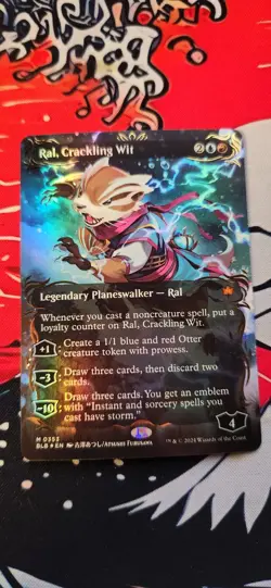 Ral, Crackling Wit (Borderless) (Raised Foil) Bloomburrow Foil - Image 1