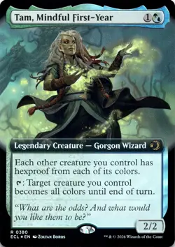 Tam, Mindful First-Year FOIL EXTENDED ART Lorwyn Eclipsed Magic MTG NM - Image 1