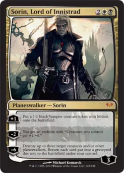 1x Sorin, Lord of Innistrad Moderate Play MTG Magic - Kid Icarus - - Image 1