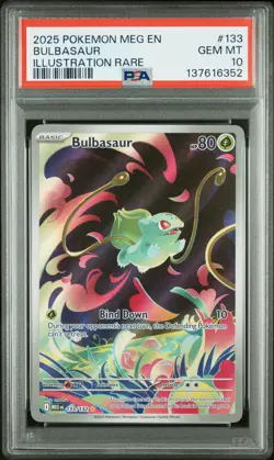 2025 POKEMON MEG EN-MEGA EVOLUTION ILLUSTRATION RARE #133 BULBASAUR PSA 10 - Image 1