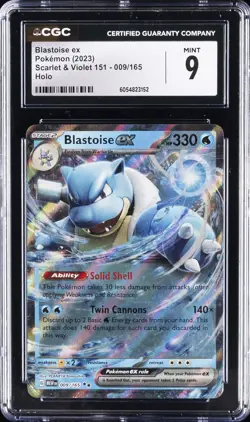 2023 POKEMON MEW EN-151 HOLO #009 BLASTOISE EX CGC 9 - Image 1