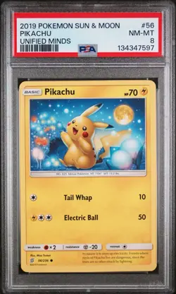 2019 Pokemon Sun and Moon Unified Minds Pikachu #56 - Image 1