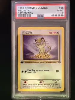 1999 Pokemon Jungle Meowth 1st Edition 56/64 + Persian 1st Edition PSA 9 - Image 3